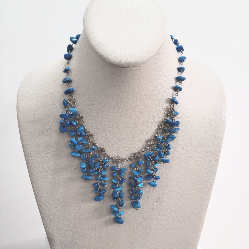 Blue Peruvian Cascading Necklace
